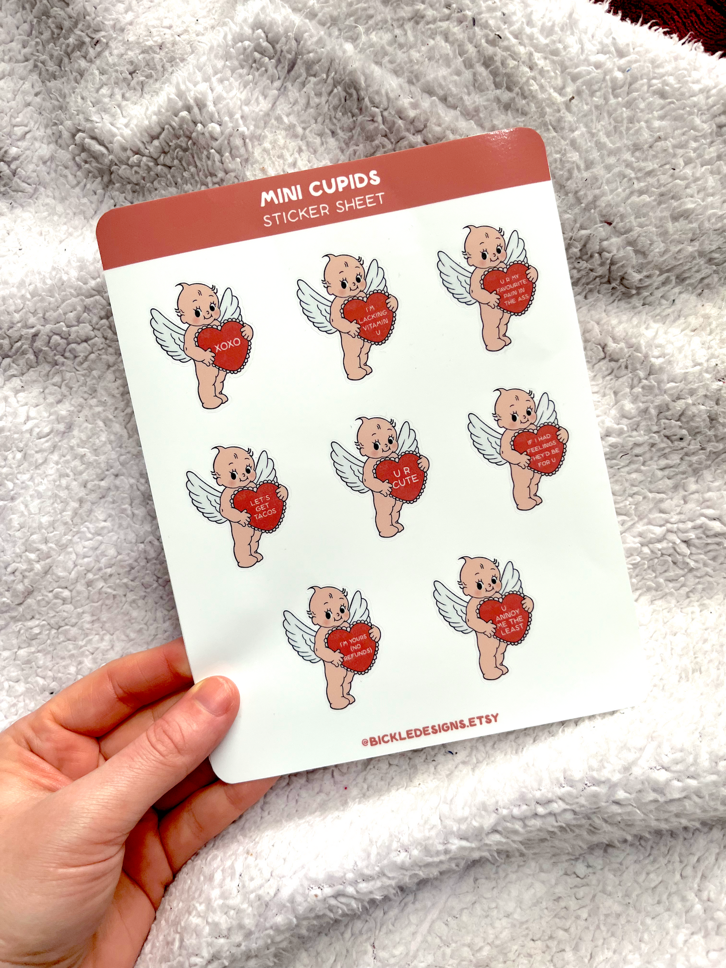 Mini Cupids Waterproof Sticker Sheet