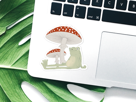 Fungi Froggy Waterproof Vinyl Sticker