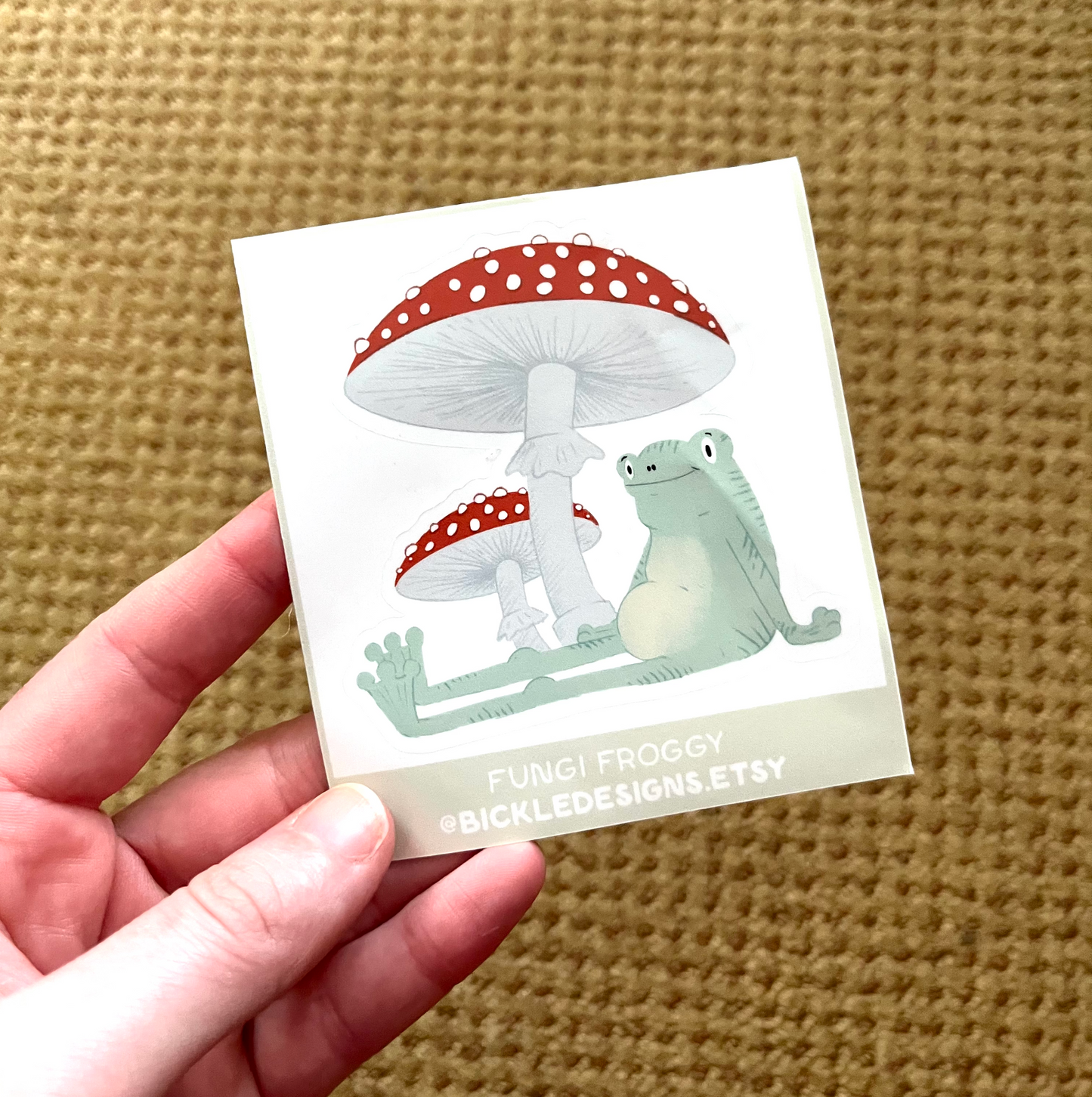 Fungi Froggy Waterproof Vinyl Sticker