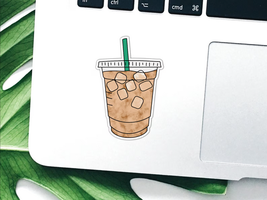 Iced Coffee Waterproof Vinyl Sticker